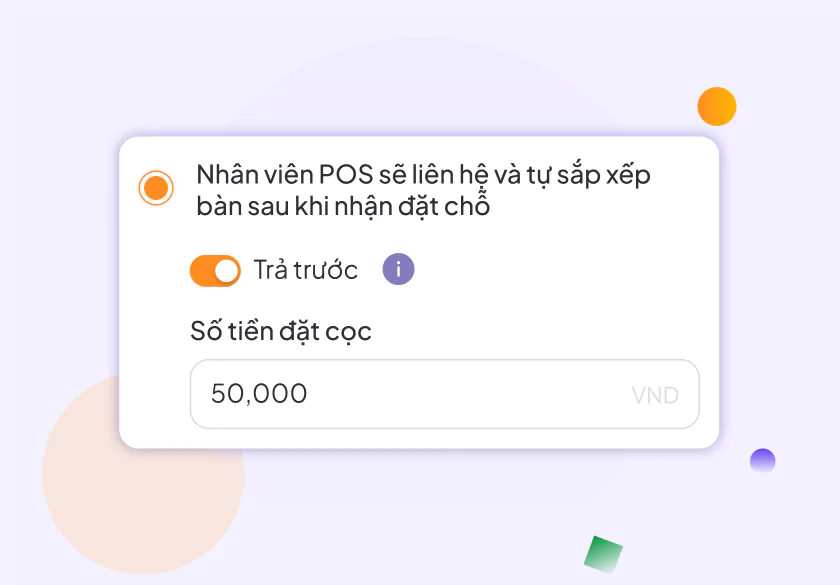 Thiết lập yêu cầu đặt cọc